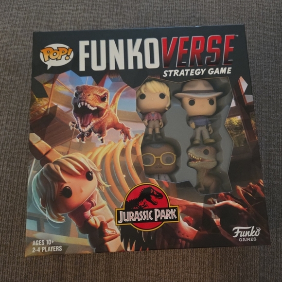Funko Pop Funkoverse Jurassic Park 100 Strategy Board Game -New -Sealed - Picture 1 of 8
